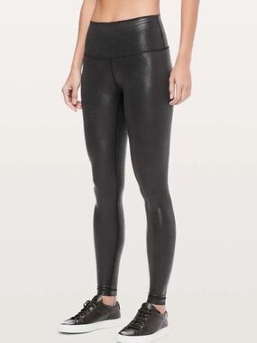 Lululemon Wunder Under High-Rise Tight *Foil 28" Luminosity Foil Print Black